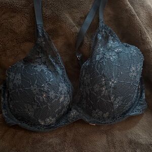 Victoria secret dark teal uplift Demi lace bra 36DD